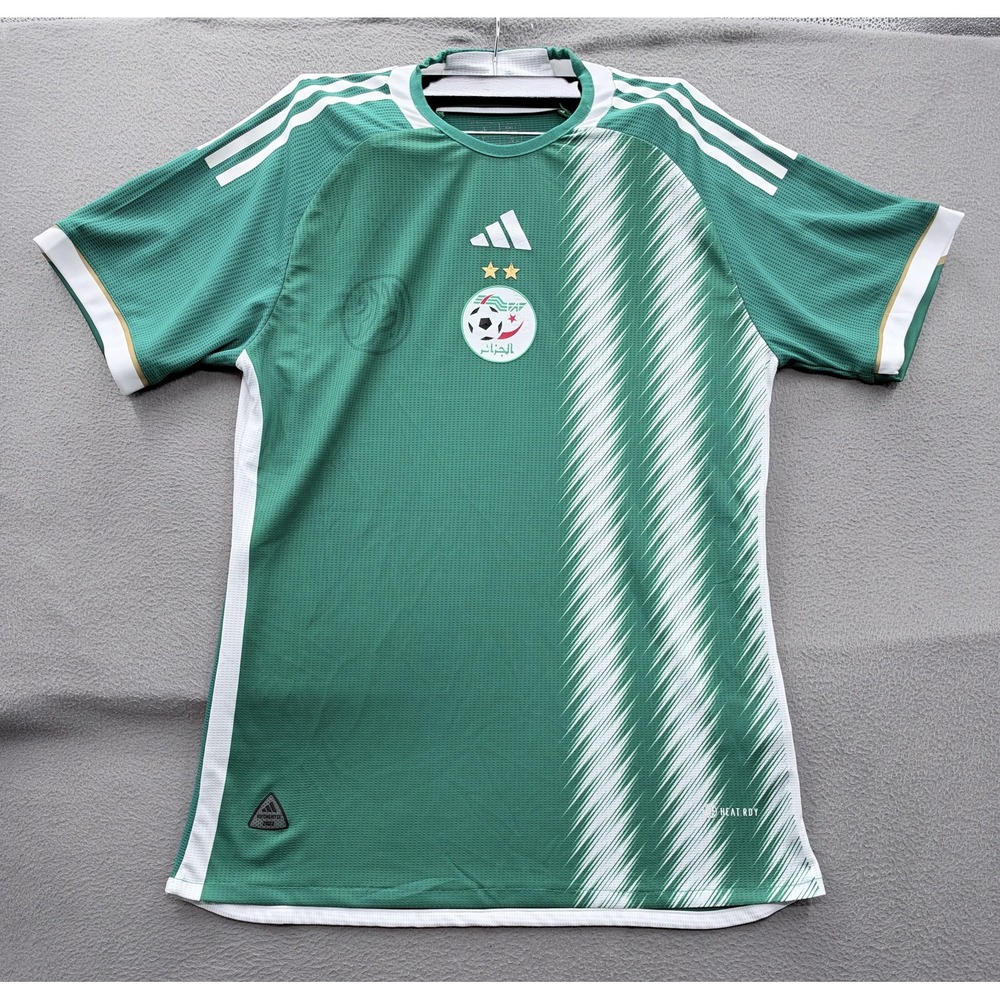 Algeria National Team Jersey Mens Large Green Soccer Adidas HEAT.RDY Shirt